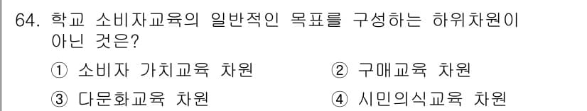 소비자전문상담사_2급 2016년 64번 - 정답과 핵심 포인트를 검수 중인 기출문제