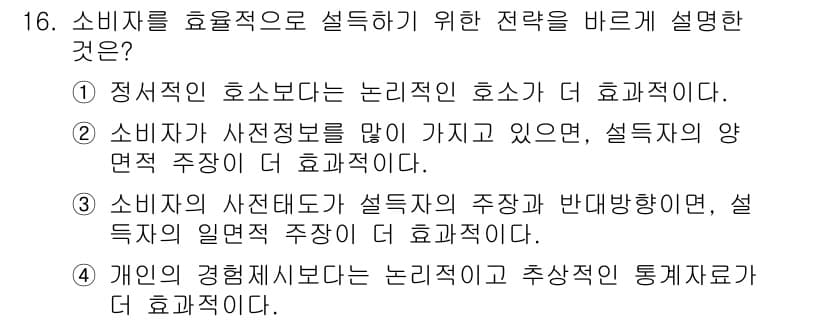 소비자전문상담사_2급 2017년 16번 - 정답과 핵심 포인트를 검수 중인 기출문제