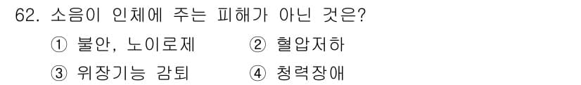 조리산업기사(공통) 2015년 62번 - 정답과 핵심 포인트를 검수 중인 기출문제