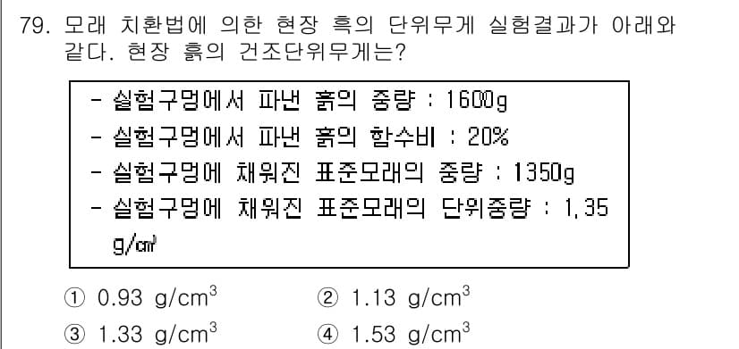 건설재료시험산업기사 2018년 79번 - 정답과 핵심 포인트를 검수 중인 기출문제