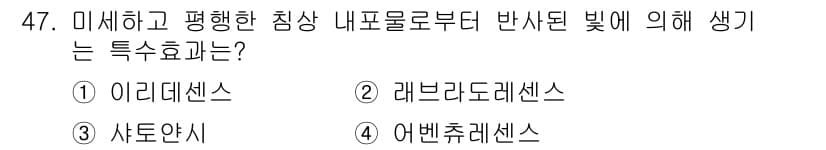보석감정사(기능사) 2016년 47번 - 정답과 핵심 포인트를 검수 중인 기출문제