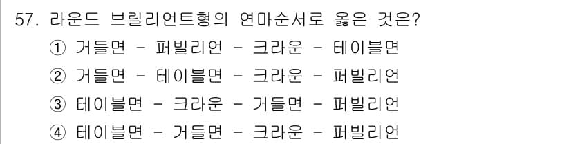 보석감정사(기능사) 2016년 57번 - 정답과 핵심 포인트를 검수 중인 기출문제