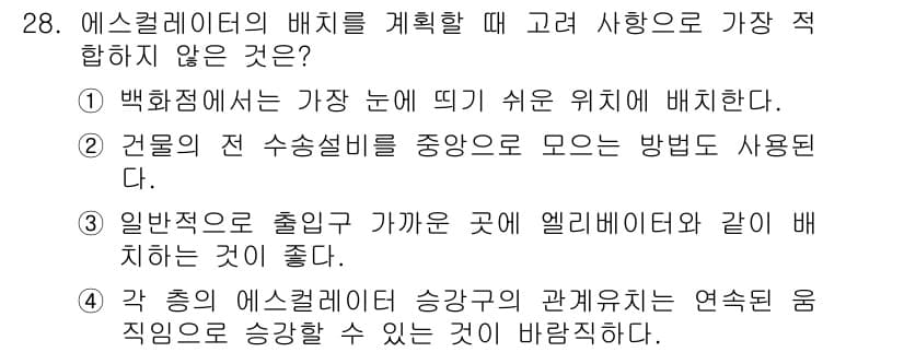 승강기산업기사 2016년 28번 - 정답과 핵심 포인트를 검수 중인 기출문제