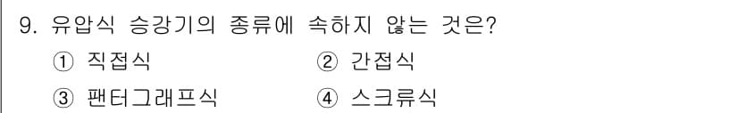승강기산업기사 2018년 9번 - 정답과 핵심 포인트를 검수 중인 기출문제