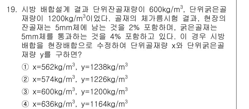 콘크리트산업기사 2016년 20번 - 정답과 핵심 포인트를 검수 중인 기출문제