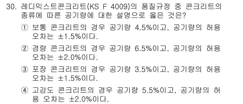 콘크리트산업기사 2016년 31번 - 정답과 핵심 포인트를 검수 중인 기출문제