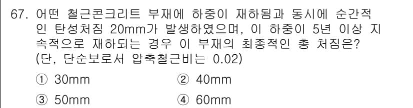 콘크리트산업기사 2017년 69번 - 정답과 핵심 포인트를 검수 중인 기출문제