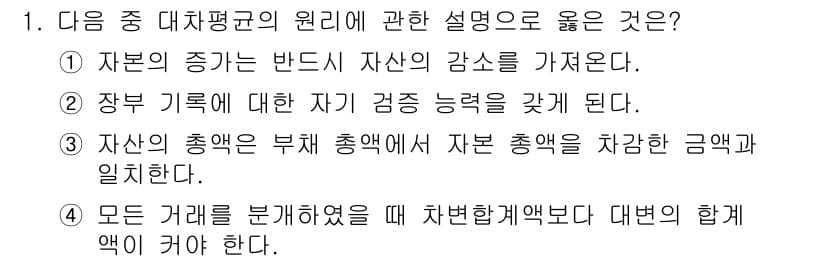 전산회계운용사_3급 2016년 1번 - 정답과 핵심 포인트를 검수 중인 기출문제