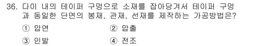 사출(프레스)금형설계기사 2016년 36번 - 정답과 핵심 포인트를 검수 중인 기출문제