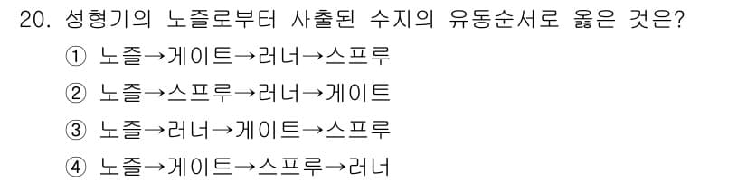 금형기능사 2015년 20번 - 정답과 핵심 포인트를 검수 중인 기출문제