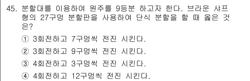 금형기능사 2016년 45번 - 정답과 핵심 포인트를 검수 중인 기출문제