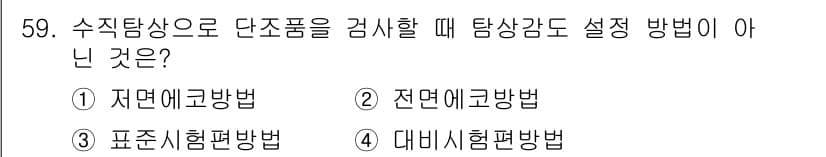 초음파비파괴검사산업기사 2015년 59번 - 정답과 핵심 포인트를 검수 중인 기출문제