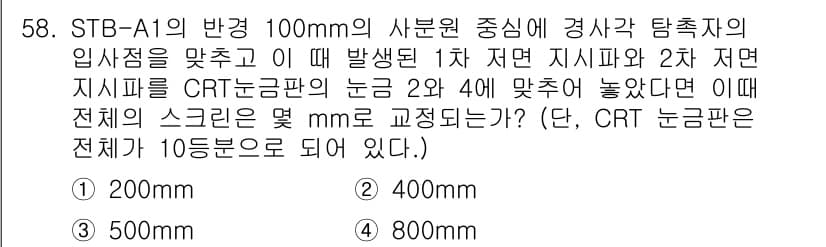 초음파비파괴검사산업기사 2016년 58번 - 정답과 핵심 포인트를 검수 중인 기출문제