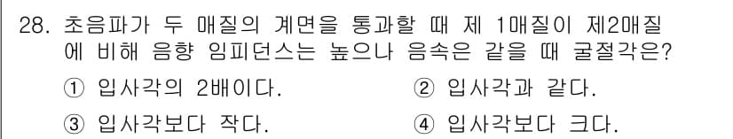 초음파비파괴검사산업기사 2017년 28번 - 정답과 핵심 포인트를 검수 중인 기출문제