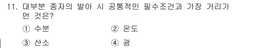 종자산업기사 2015년 11번 - 정답과 핵심 포인트를 검수 중인 기출문제
