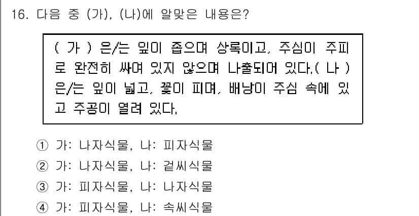 종자산업기사 2016년 16번 - 정답과 핵심 포인트를 검수 중인 기출문제