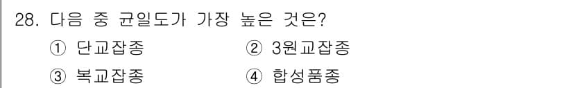 종자산업기사 2016년 28번 - 정답과 핵심 포인트를 검수 중인 기출문제