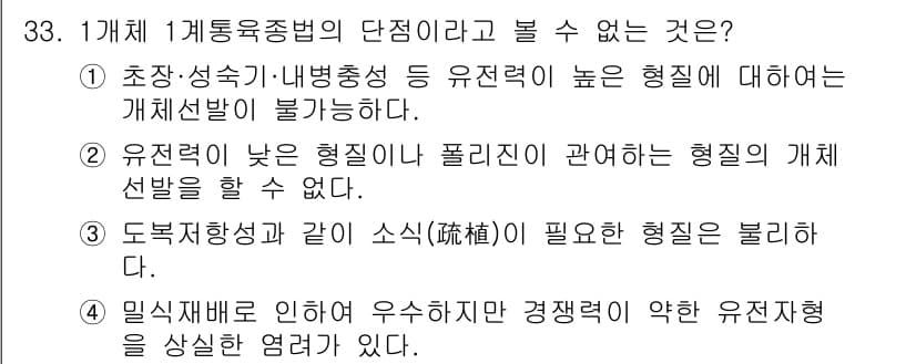 종자산업기사 2017년 33번 - 정답과 핵심 포인트를 검수 중인 기출문제
