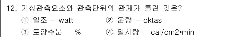 기상기사 2016년 12번 - 정답과 핵심 포인트를 검수 중인 기출문제
