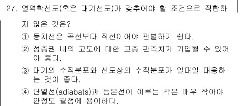 기상기사 2016년 27번 - 정답과 핵심 포인트를 검수 중인 기출문제