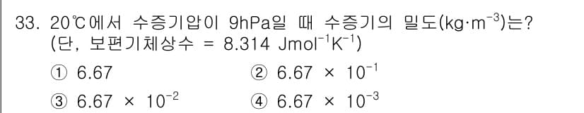기상기사 2017년 33번 - 정답과 핵심 포인트를 검수 중인 기출문제