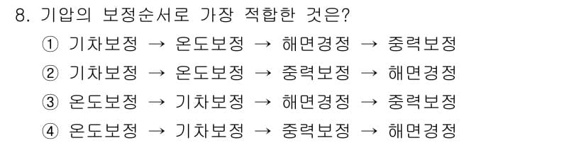 기상기사 2018년 8번 - 정답과 핵심 포인트를 검수 중인 기출문제
