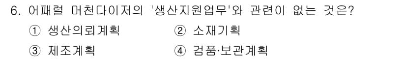 패션머천다이징산업기사 2016년 6번 - 정답과 핵심 포인트를 검수 중인 기출문제