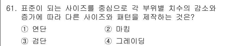 패션머천다이징산업기사 2016년 61번 - 정답과 핵심 포인트를 검수 중인 기출문제
