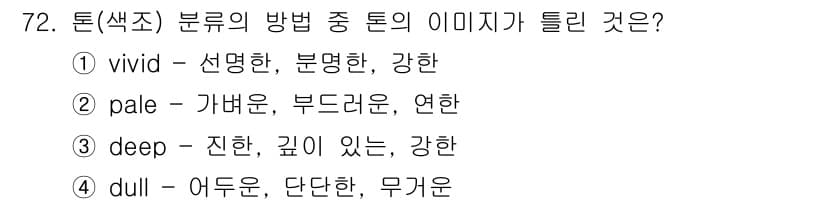 패션머천다이징산업기사 2016년 72번 - 정답과 핵심 포인트를 검수 중인 기출문제