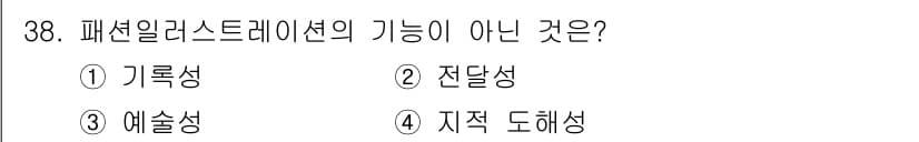 패션디자인산업기사 2017년 38번 - 패션 일러스트레이션은 주로 의상과 디자인을 시각적으로 표현하는 데 중점을... 에 관한 핵심 기출문제