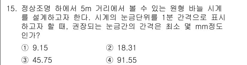 인간공학기사 2017년 15번 - 정답과 핵심 포인트를 검수 중인 기출문제