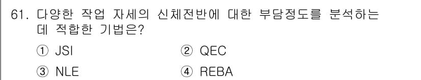인간공학기사 2017년 61번 - 정답과 핵심 포인트를 검수 중인 기출문제