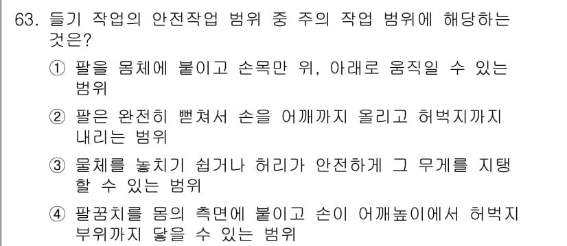 인간공학기사 2018년 63번 - 정답과 핵심 포인트를 검수 중인 기출문제