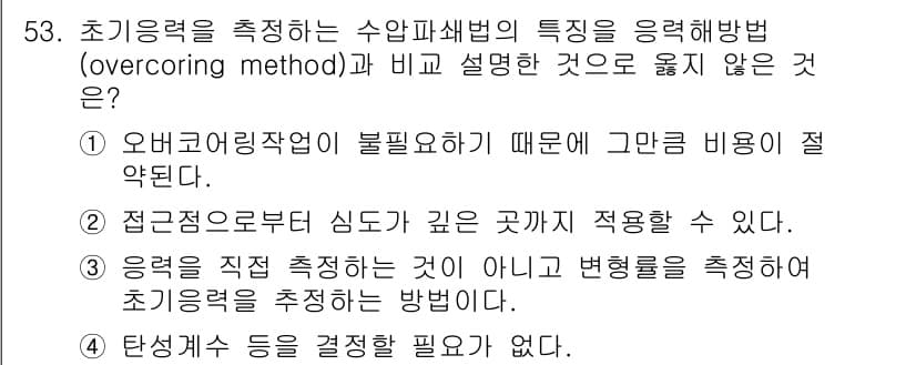 화약류관리기사 2015년 54번 - 응력은 직접 측정하는 것이 아니라 변형률을 통해 간접적으로 추정되므로 이... 에 관한 핵심 기출문제