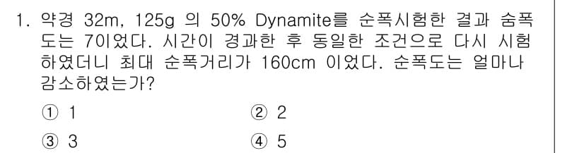 화약류관리기사 2016년 1번 - 정답과 핵심 포인트를 검수 중인 기출문제