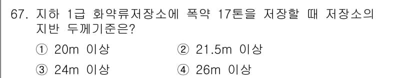 화약류관리기사 2016년 67번 - 정답과 핵심 포인트를 검수 중인 기출문제