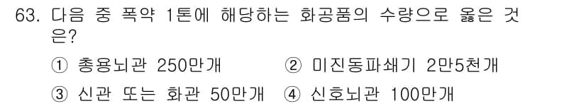 화약류관리기사 2017년 63번 - 정답과 핵심 포인트를 검수 중인 기출문제