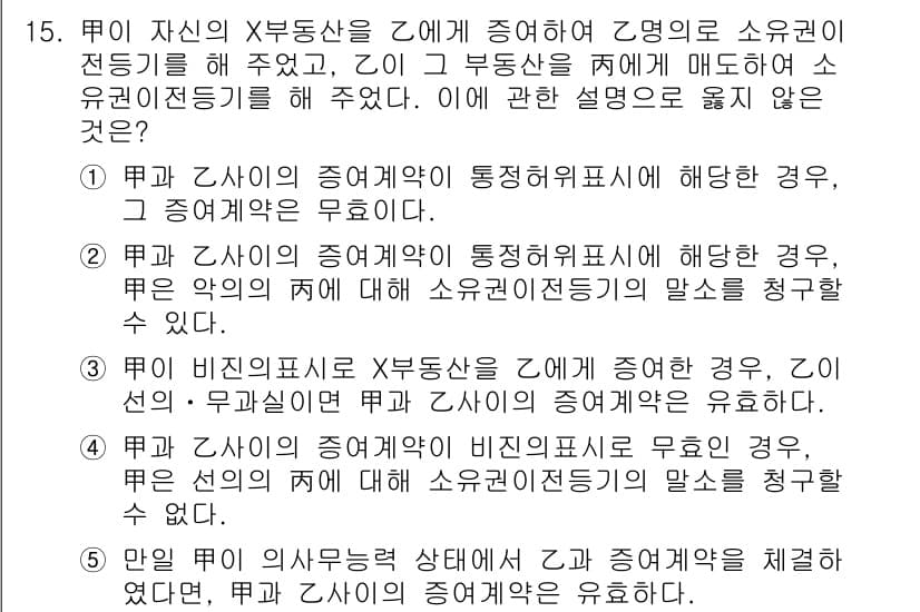 주택관리사보_1차 2015년 15번 - 정답과 핵심 포인트를 검수 중인 기출문제