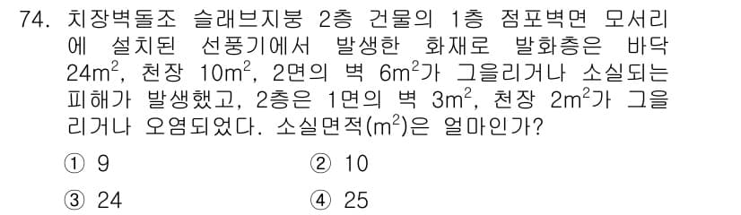 화재감식평가산업기사 2019년 74번 - 정답과 핵심 포인트를 검수 중인 기출문제