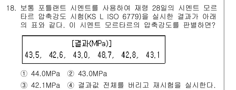 콘크리트기사 2018년 18번 - 정답과 핵심 포인트를 검수 중인 기출문제