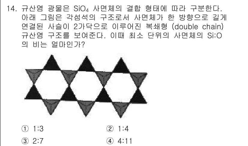 응용지질기사 2016년 14번 - 정답과 핵심 포인트를 검수 중인 기출문제