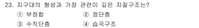 응용지질기사 2018년 23번 - 정답은 2번 정단층입니다. 정단층은 지구의 형태와 깊은 연관이 있으며, ... 에 관한 핵심 기출문제