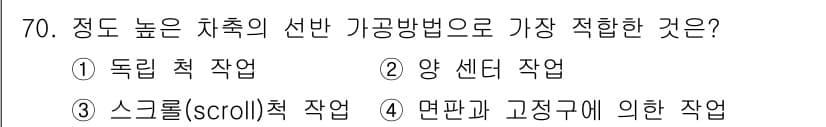 정밀측정산업기사 2017년 70번 - 도립척 작업 방법은 높은 정밀도를 요구하는 측정 작업에 적합하며, 직각도... 에 관한 핵심 기출문제