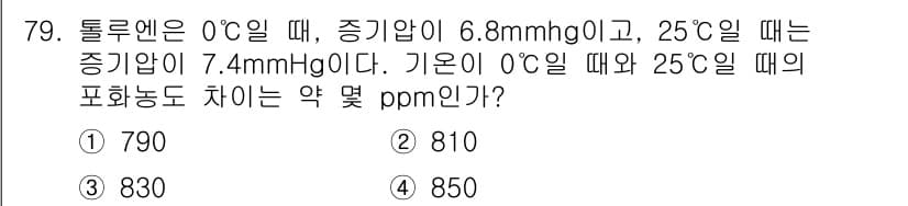 산업위생관리산업기사 2018년 79번 - 정답과 핵심 포인트를 검수 중인 기출문제
