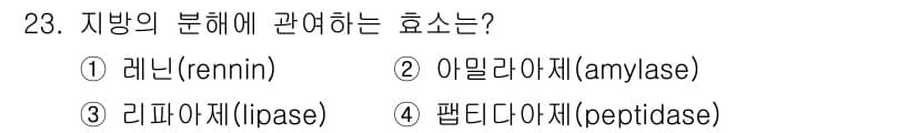 조리산업기사(공통) 2019년 23번 - 정답과 핵심 포인트를 검수 중인 기출문제