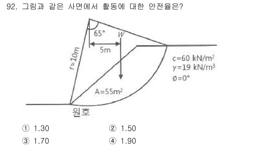 토목기사 2019년 93번 - 정답과 핵심 포인트를 검수 중인 기출문제