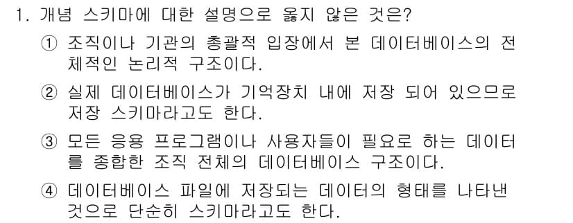 정보처리산업기사 2019년 1번 - 정답과 핵심 포인트를 검수 중인 기출문제