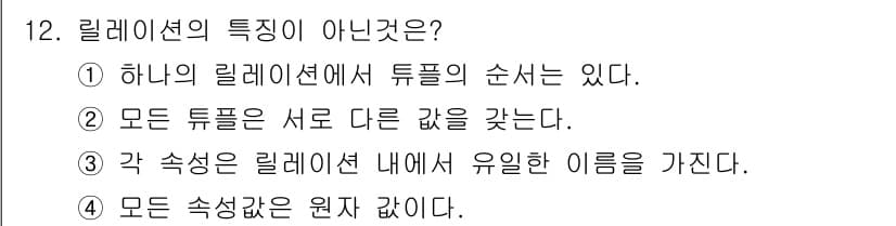 정보처리산업기사 2019년 12번 - 정답과 핵심 포인트를 검수 중인 기출문제