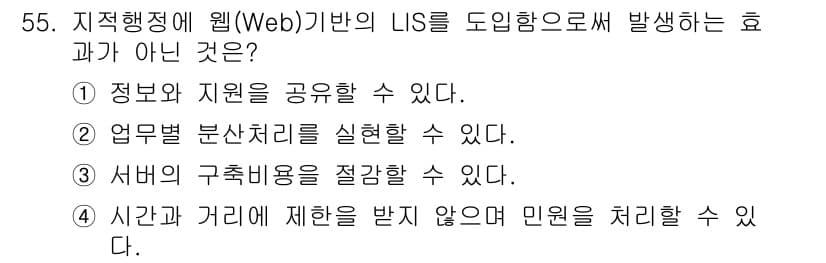 지적기사 2019년 55번 - 정답과 핵심 포인트를 검수 중인 기출문제