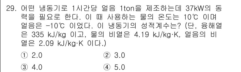공조냉동기계산업기사 2019년 29번 - 정답과 핵심 포인트를 검수 중인 기출문제